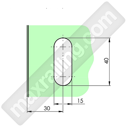 Панта за стъкло към колонка чертеж